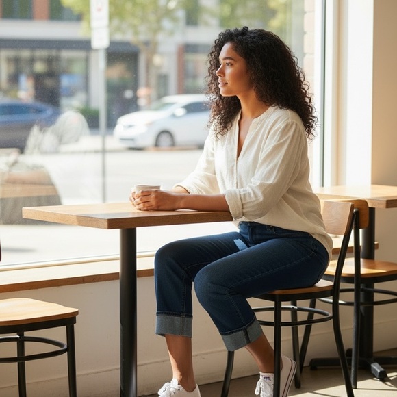 Signature by Levi Strauss Dark Blue Cropped Jeans - Picture 4 of 14